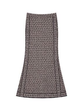 BCBG Black and White Printed Maxi Skirt